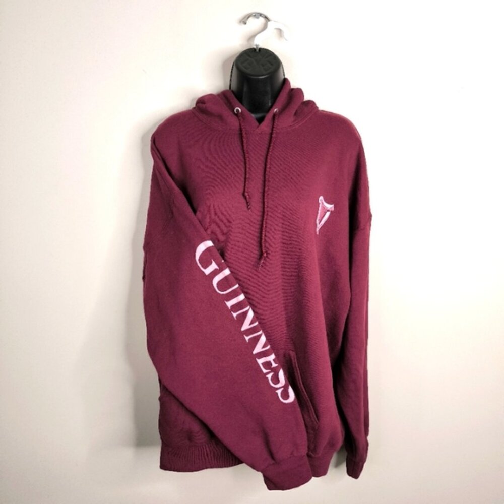Guinness Rare Merch Burgundy Logo Street Urban Hoodie 2XL